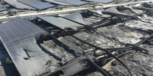 example of a Solar power rooftop fire