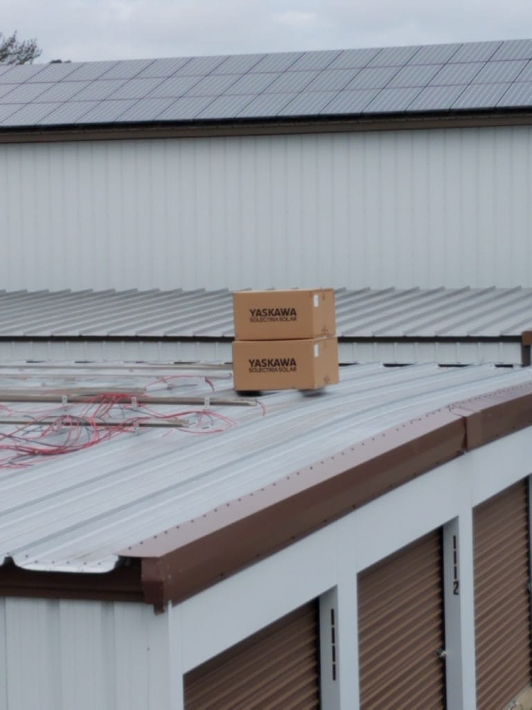 Box of Solar Panels on Rooftop