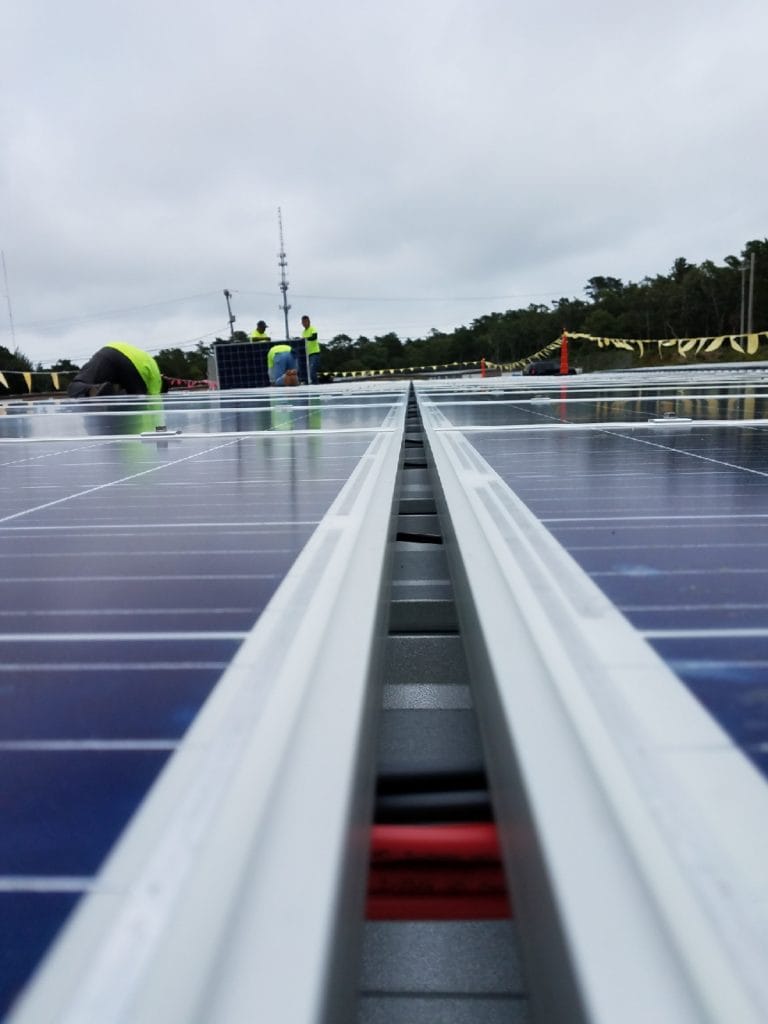 Row of Commercial Solar Panels