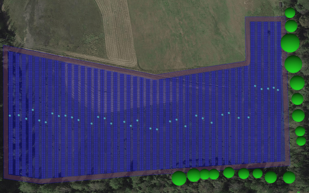 Picture of HelioSclope, a modeling tool that fits solar panel installations onto satellite images of Earth.
