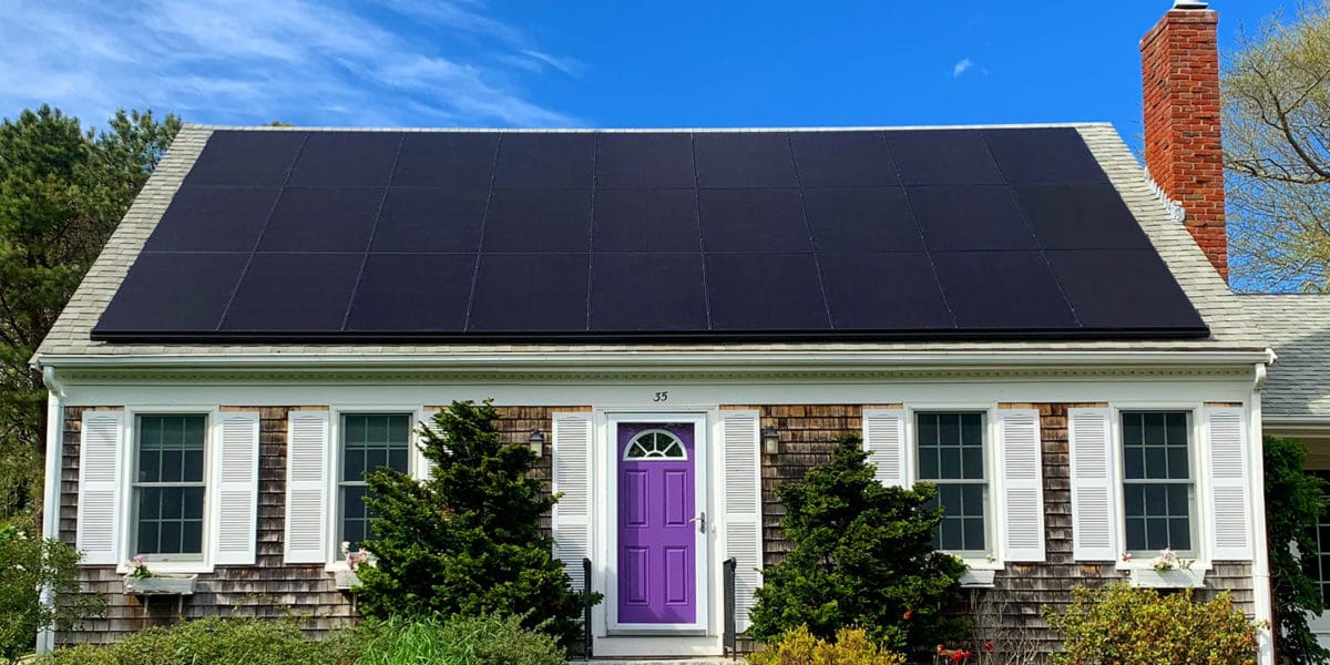 Solaria's black residential solar panels in MA