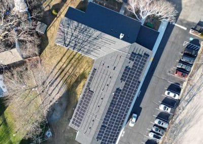 Commercial Solar Installation attached to asphalt roof