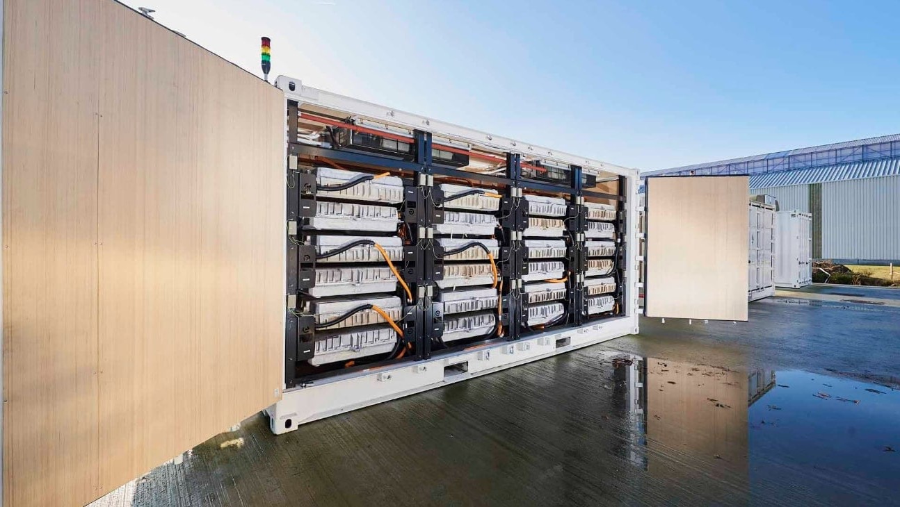 A BESS from UK-based Connected Energy, one of Europe’s big names in second life energy storage, using Renault batteries. Image: Connected Energy.