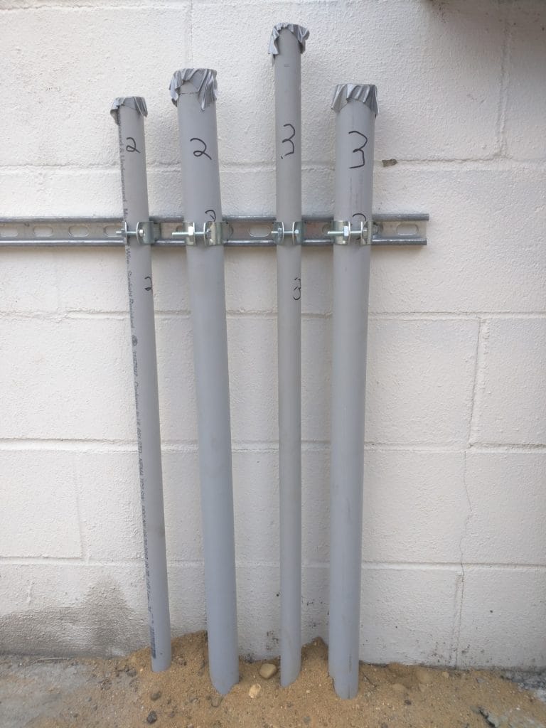 PVC conduit placed in ground