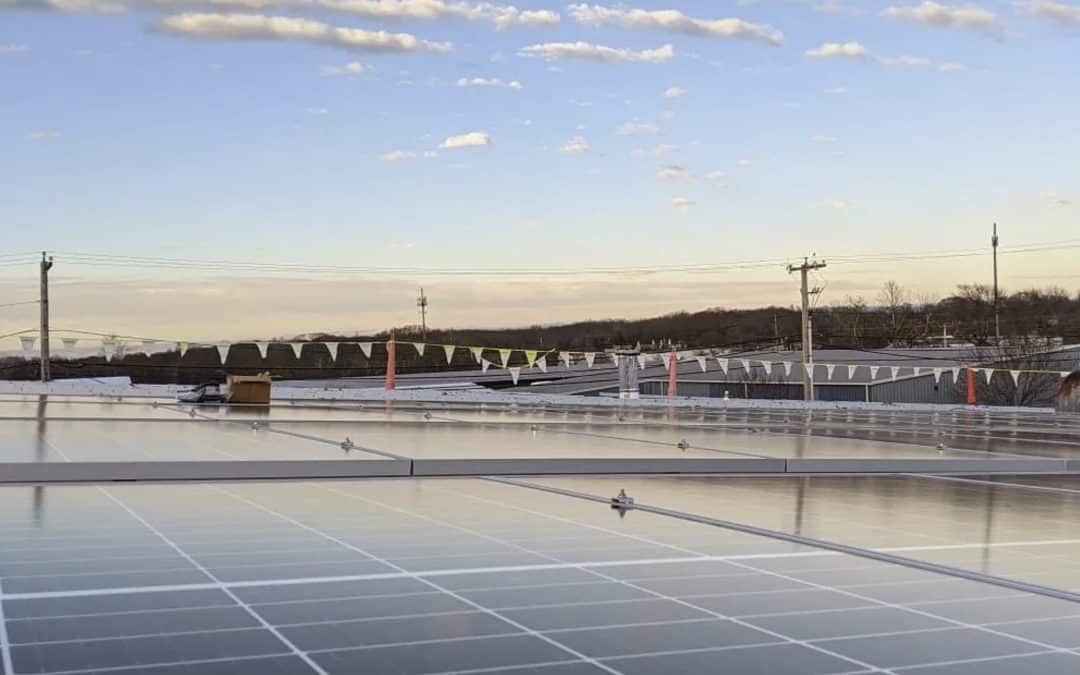 Commercial solar roof with short solar payback period in Rhode Island