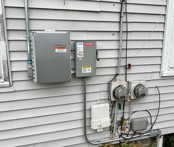 Electrical meter accounts for net metering credits in Massachusetts