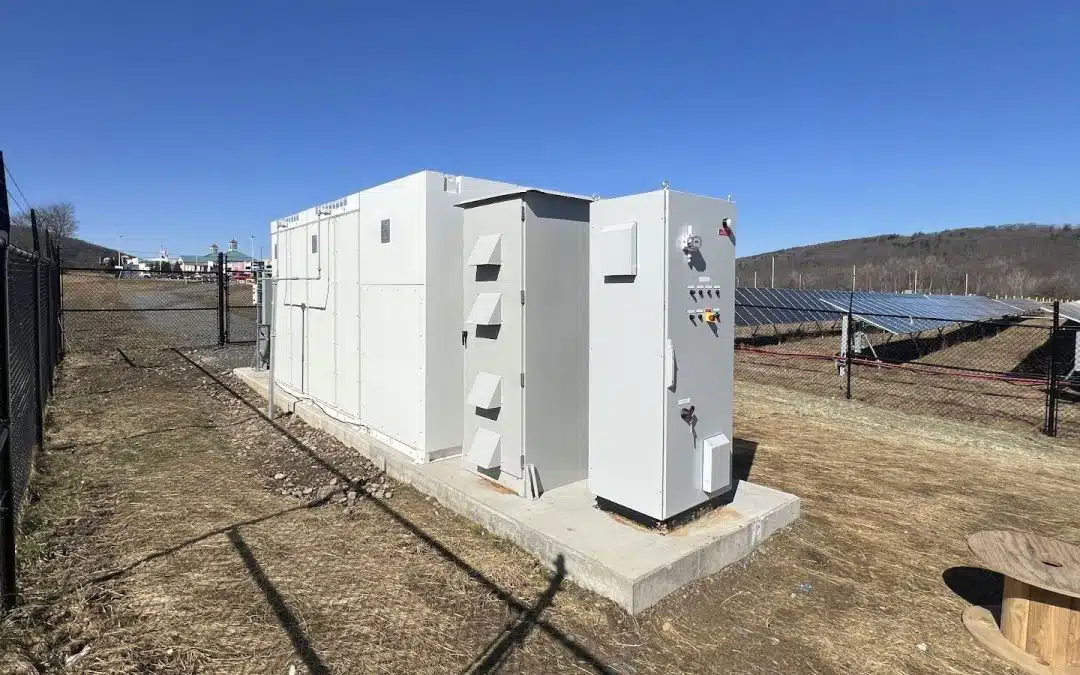 Photo of a commercial battery storage system