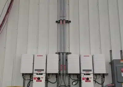 RI commercial solar install - conduit housed DC wires from panels on roof to inverters