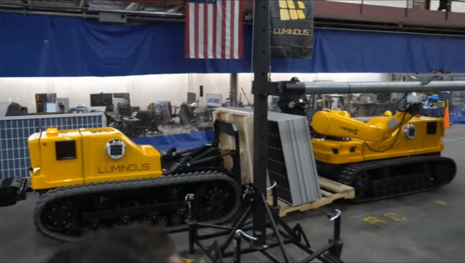 Two robots in the Luminous testing facility
