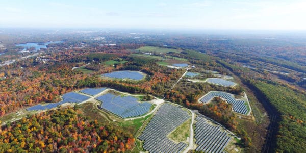 aerial image of solar development